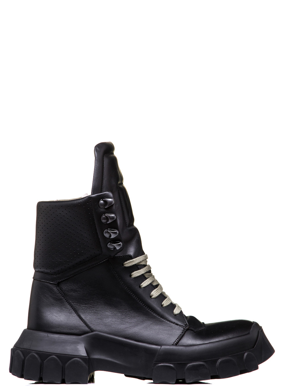 RICK OWENS HIKING SNEAKERS IN BLACK CALF LEATHER