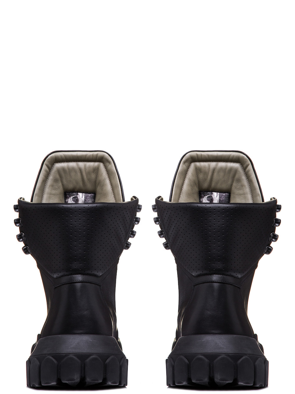 RICK OWENS HIKING SNEAKERS IN BLACK CALF LEATHER
