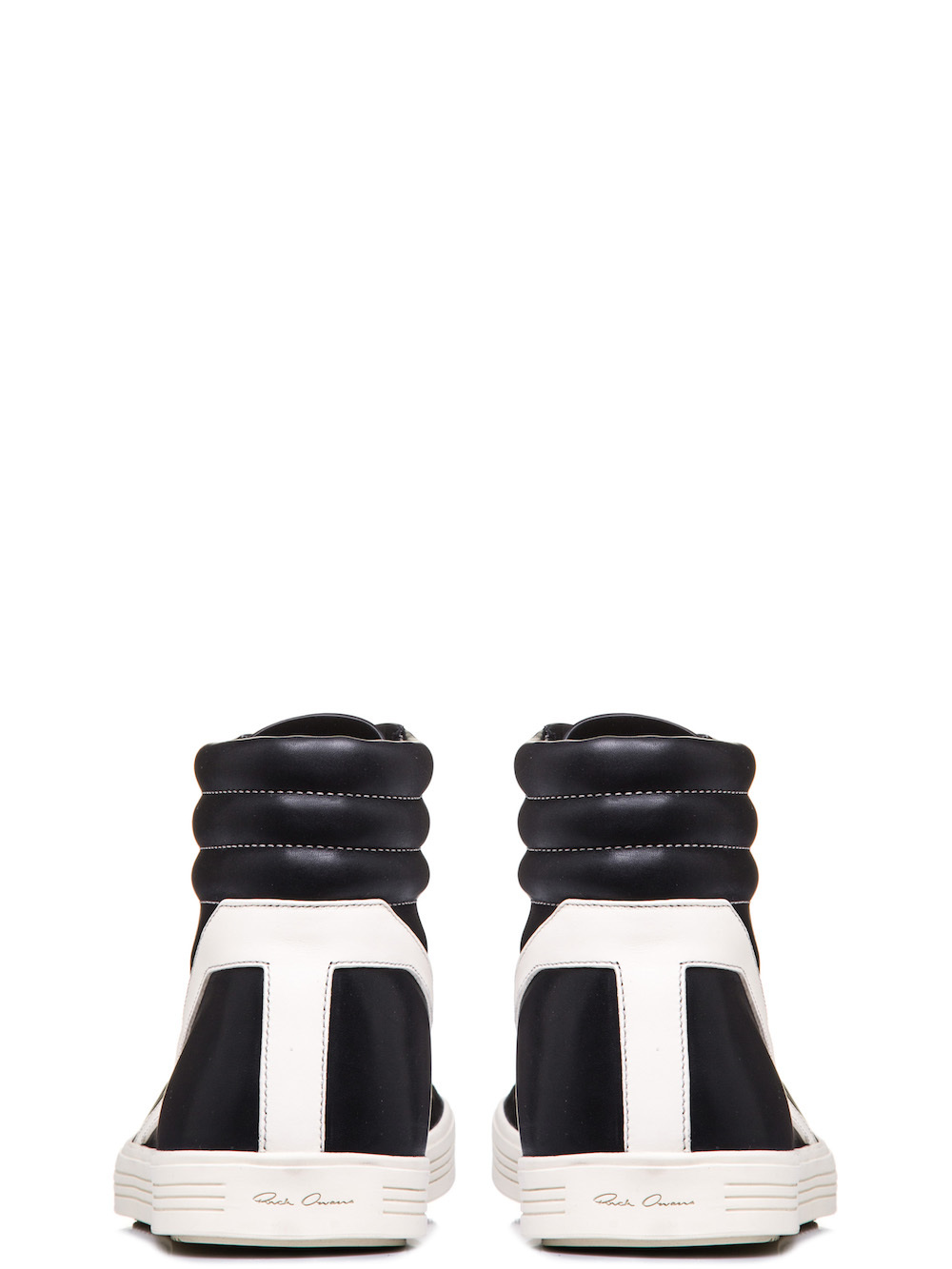 RICK OWENS GEOTHRASHER HIGH SNEAKERS IN BLACK BOSTON CALF LEATHER
