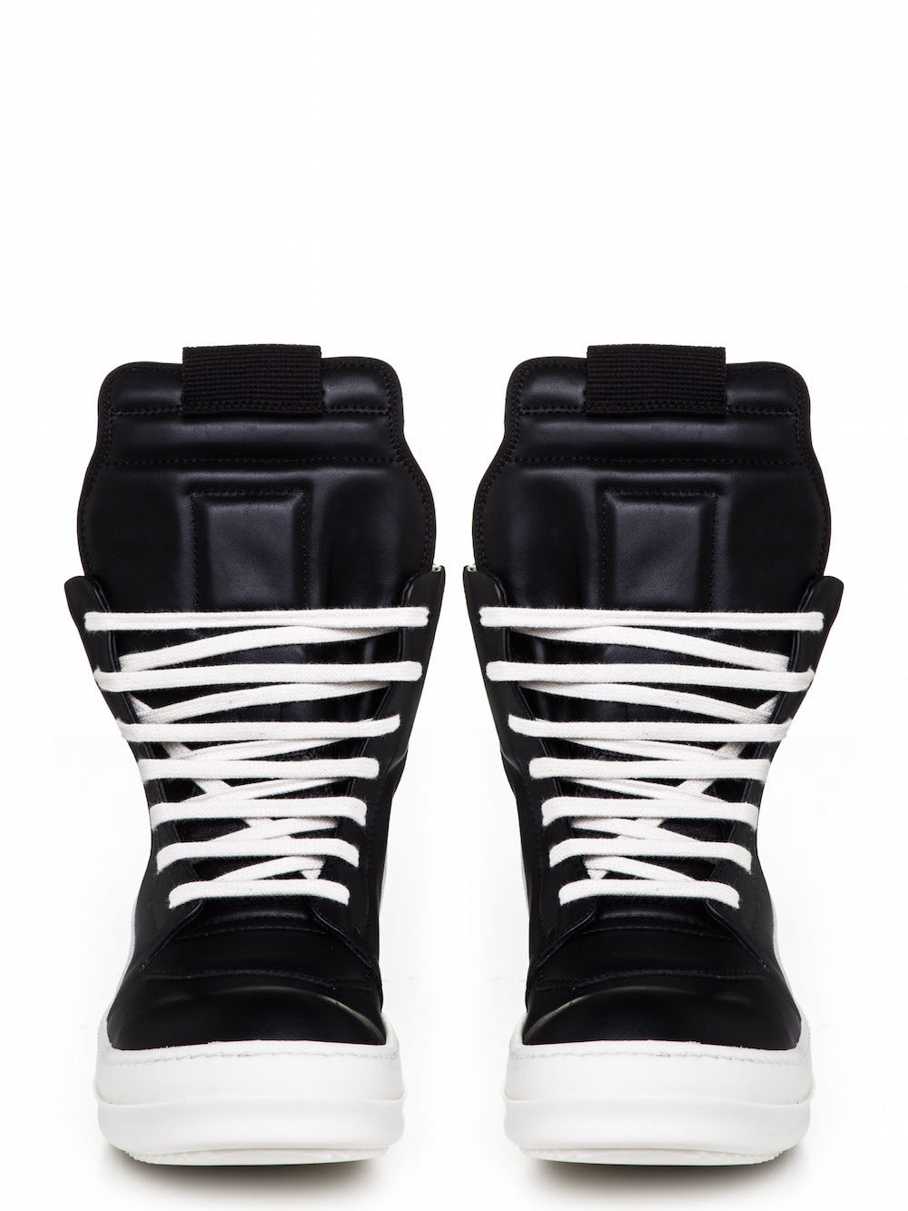 RICK OWENS GEOBASKETS IN BLACK CALF LEATHER