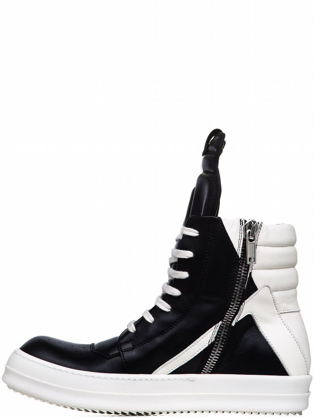 RICK OWENS GEOBASKETS IN BLACK CALF LEATHER