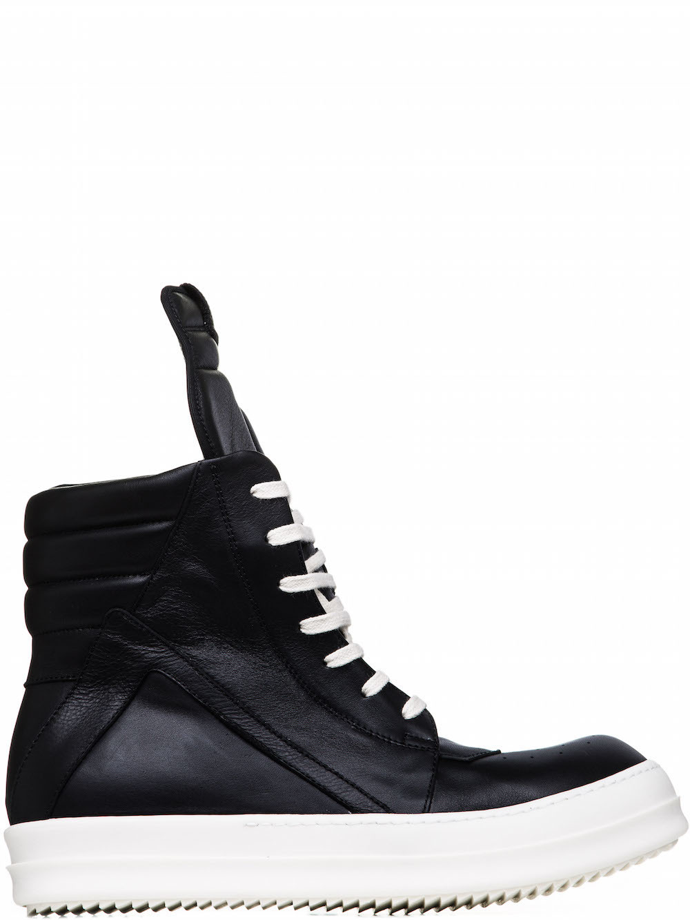 RICK OWENS GEOBASKETS IN BLACK CALF LEATHER