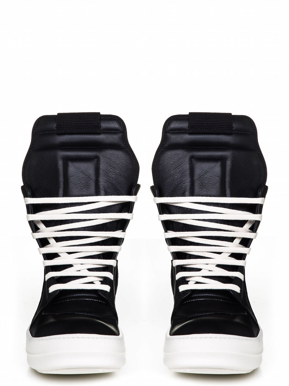 RICK OWENS GEOBASKETS IN BLACK CALF LEATHER