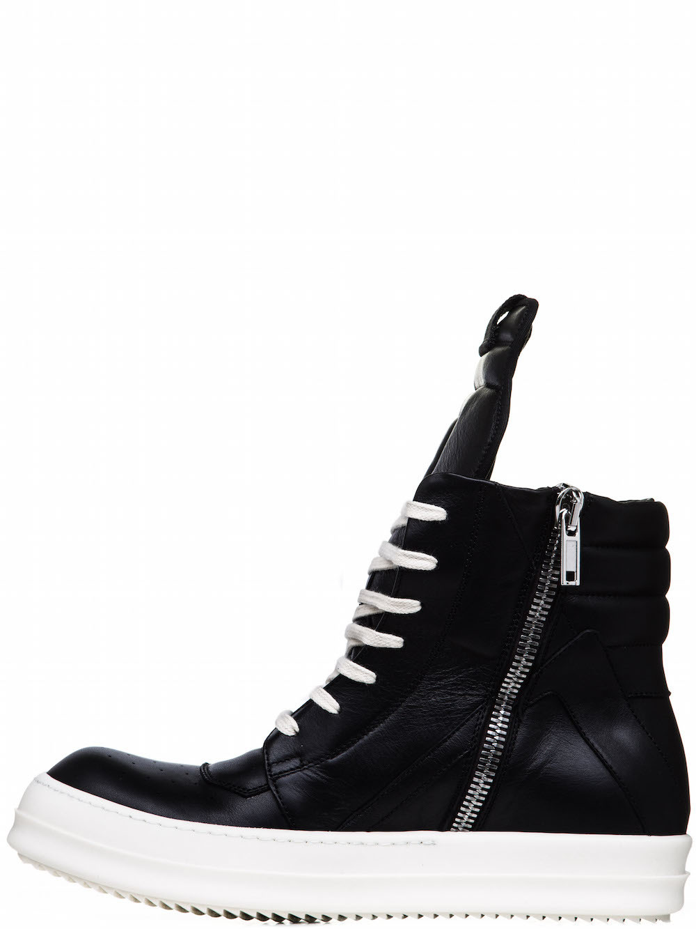 RICK OWENS GEOBASKETS IN BLACK CALF LEATHER