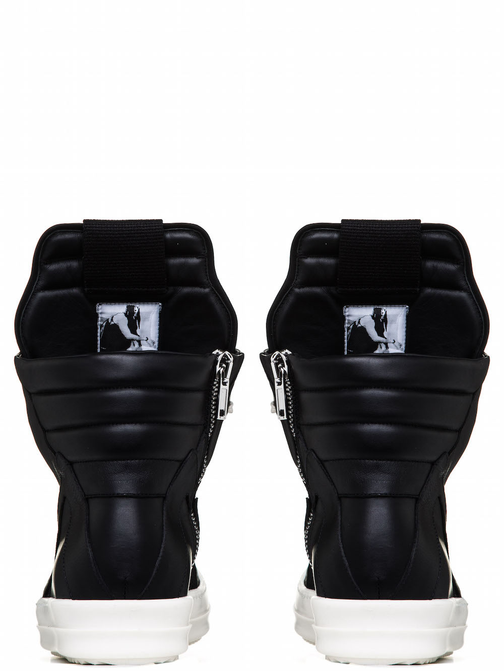 RICK OWENS GEOBASKETS IN BLACK CALF LEATHER