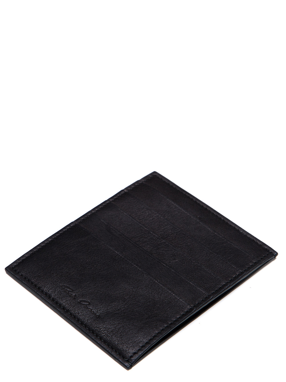 RICK OWENS CREDIT CARD HOLDER IN BLACK CALF LEATHER