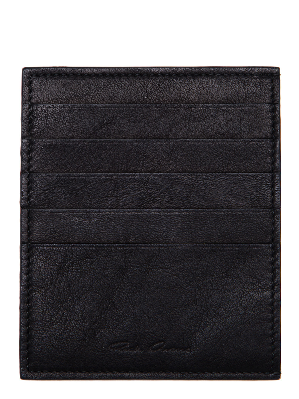 RICK OWENS CREDIT CARD HOLDER IN BLACK CALF LEATHER
