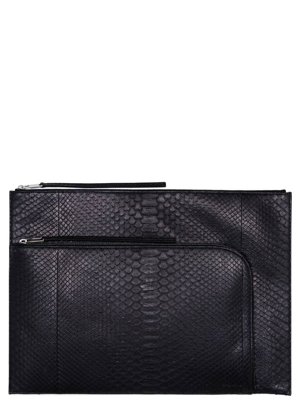 RICK OWENS ZIPPED COMPUTER POUCH IN BLACK PYTHON