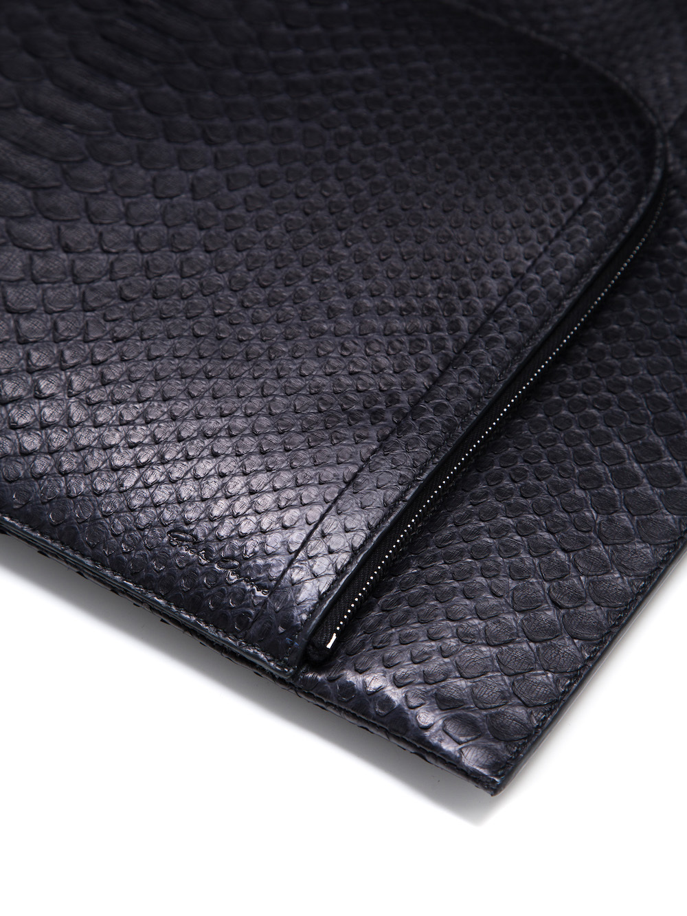 RICK OWENS ZIPPED COMPUTER POUCH IN BLACK PYTHON
