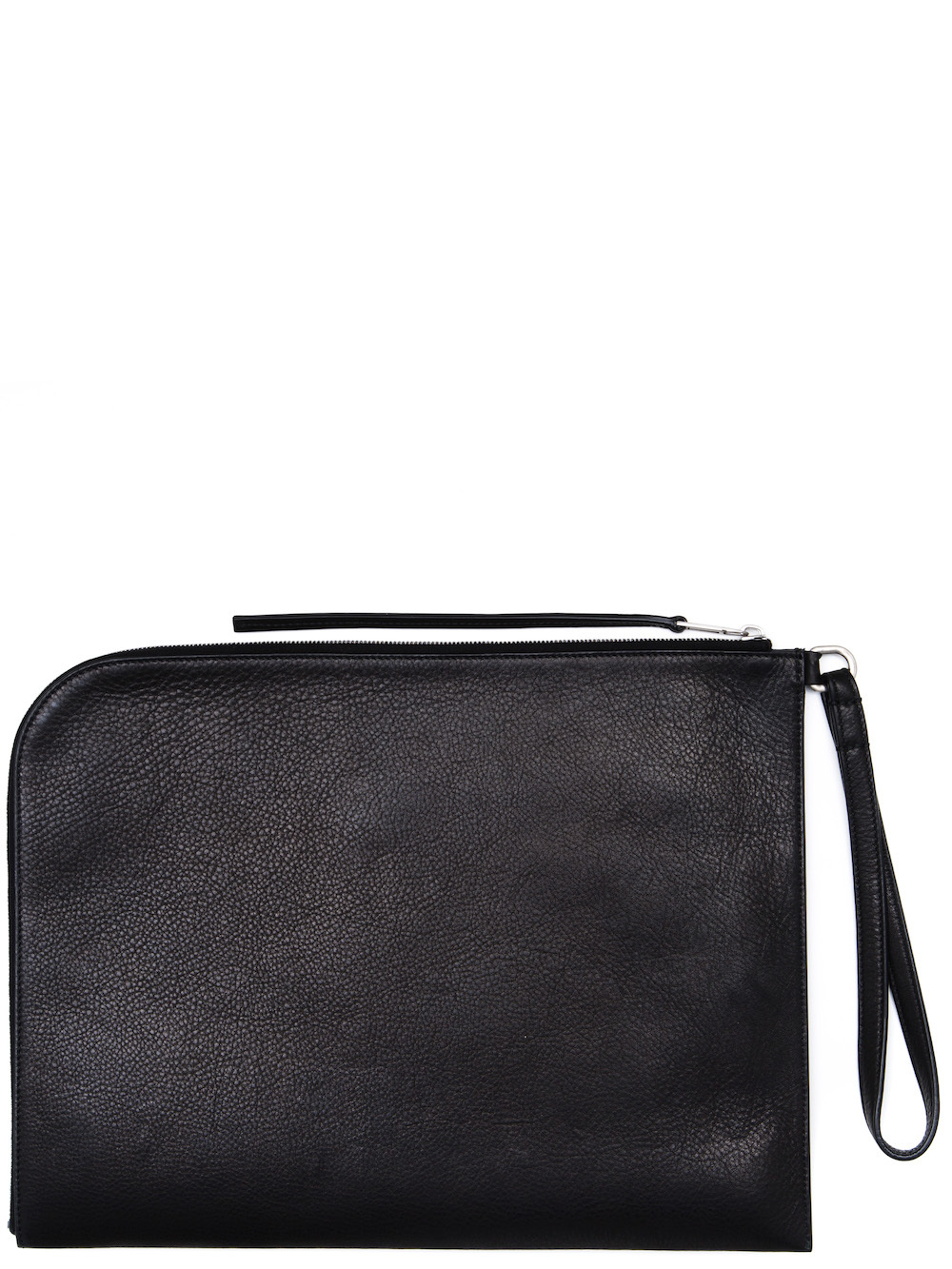 RICK OWENS LARGE ZIPPED POUCH IN BLACK