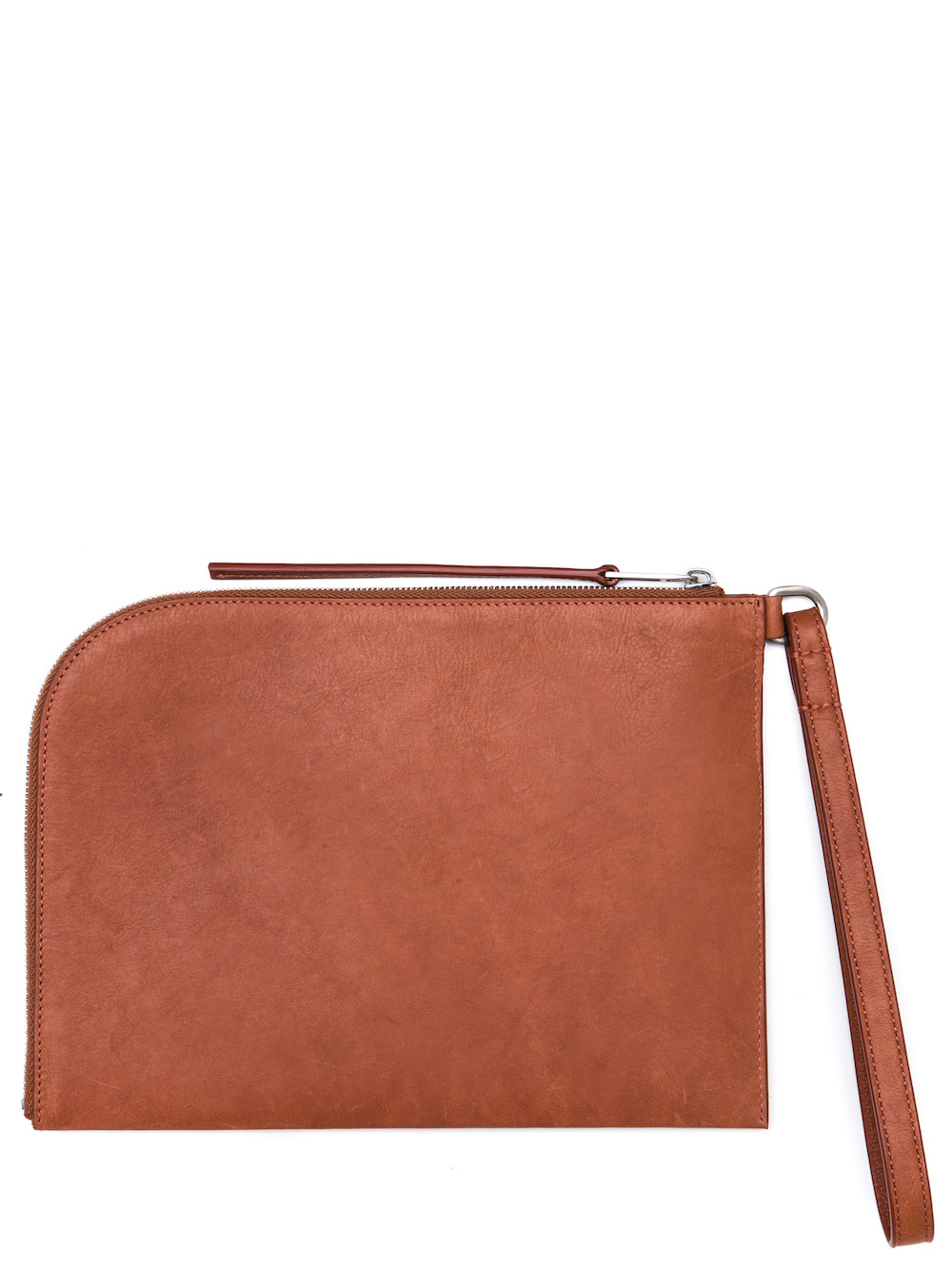 RICK OWENS MEDIUM ZIPPED POUCH IN CINNAMON