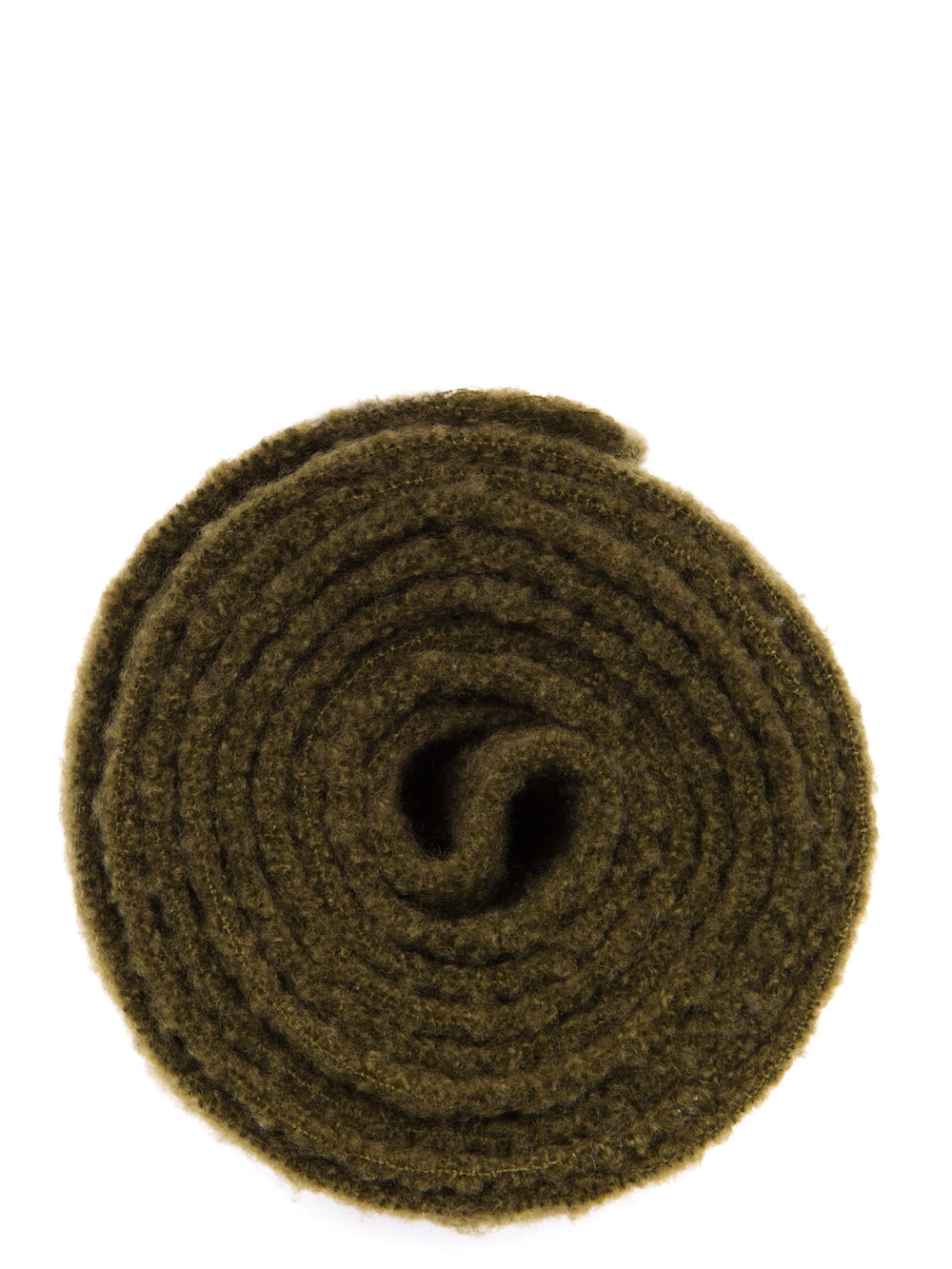 RICK OWENS FW18 SISYPHUS DOUBLE SCARF IN DIRTY GREEN.