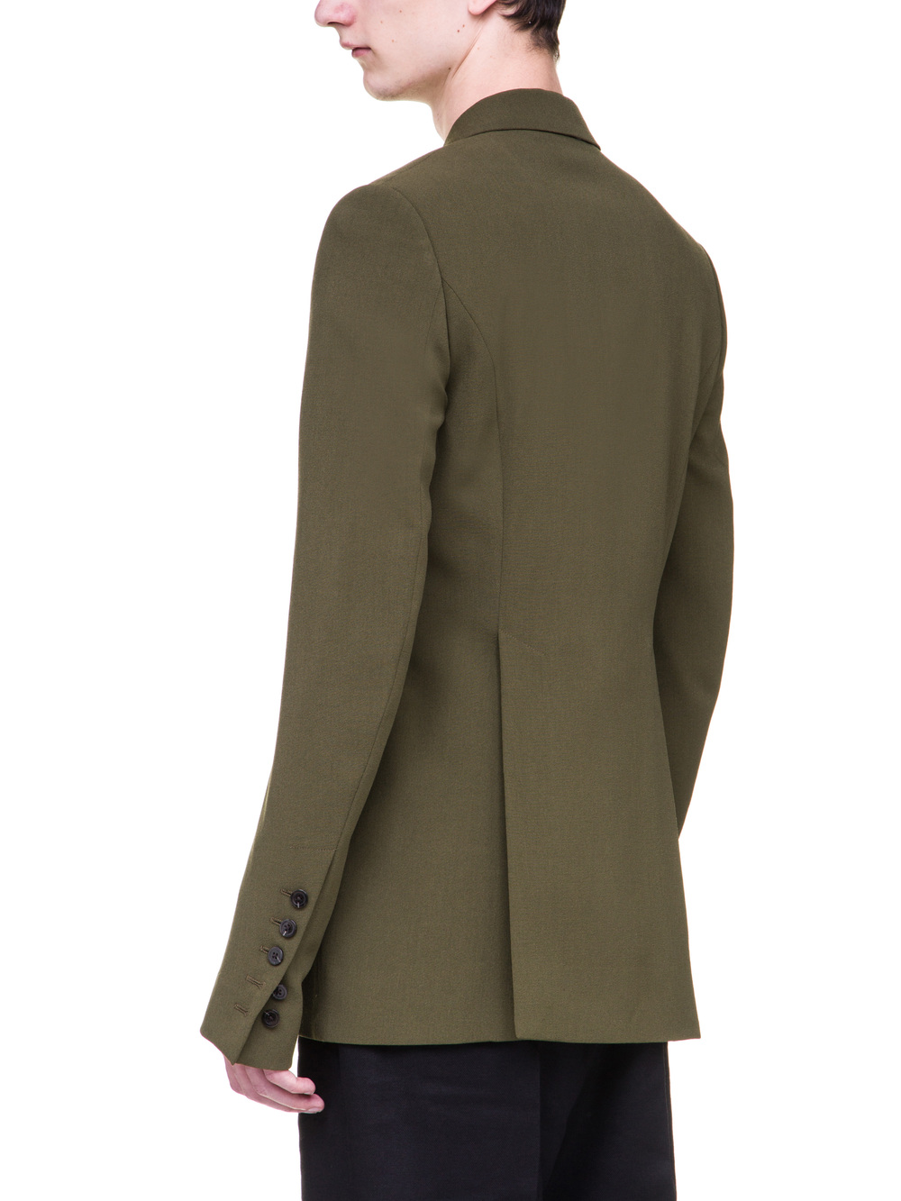 RICK OWENS SOFT BLAZER IN DIRTY GREEN