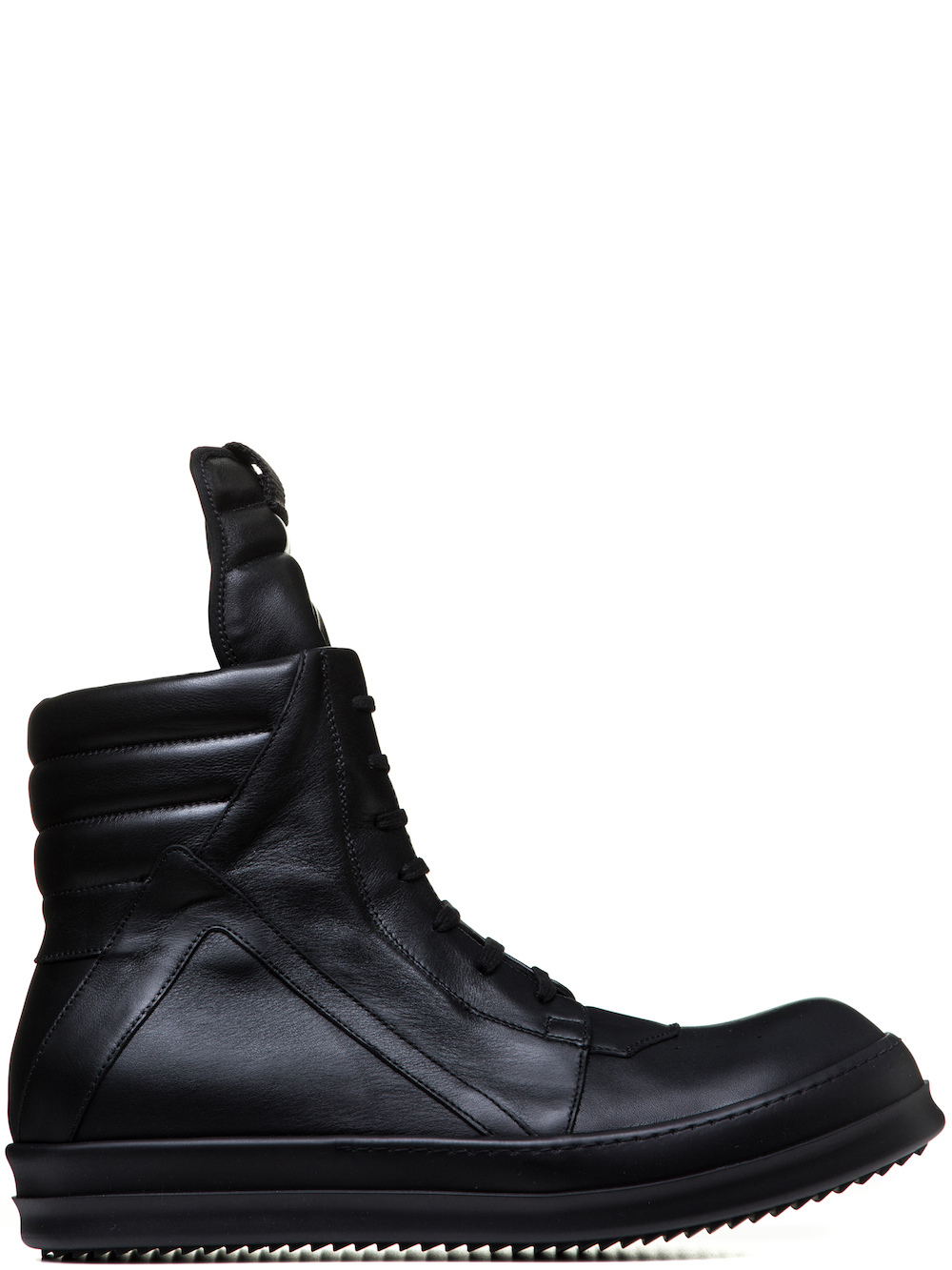 RICK OWENS GEOBASKETS IN BLACK CALF LEATHER