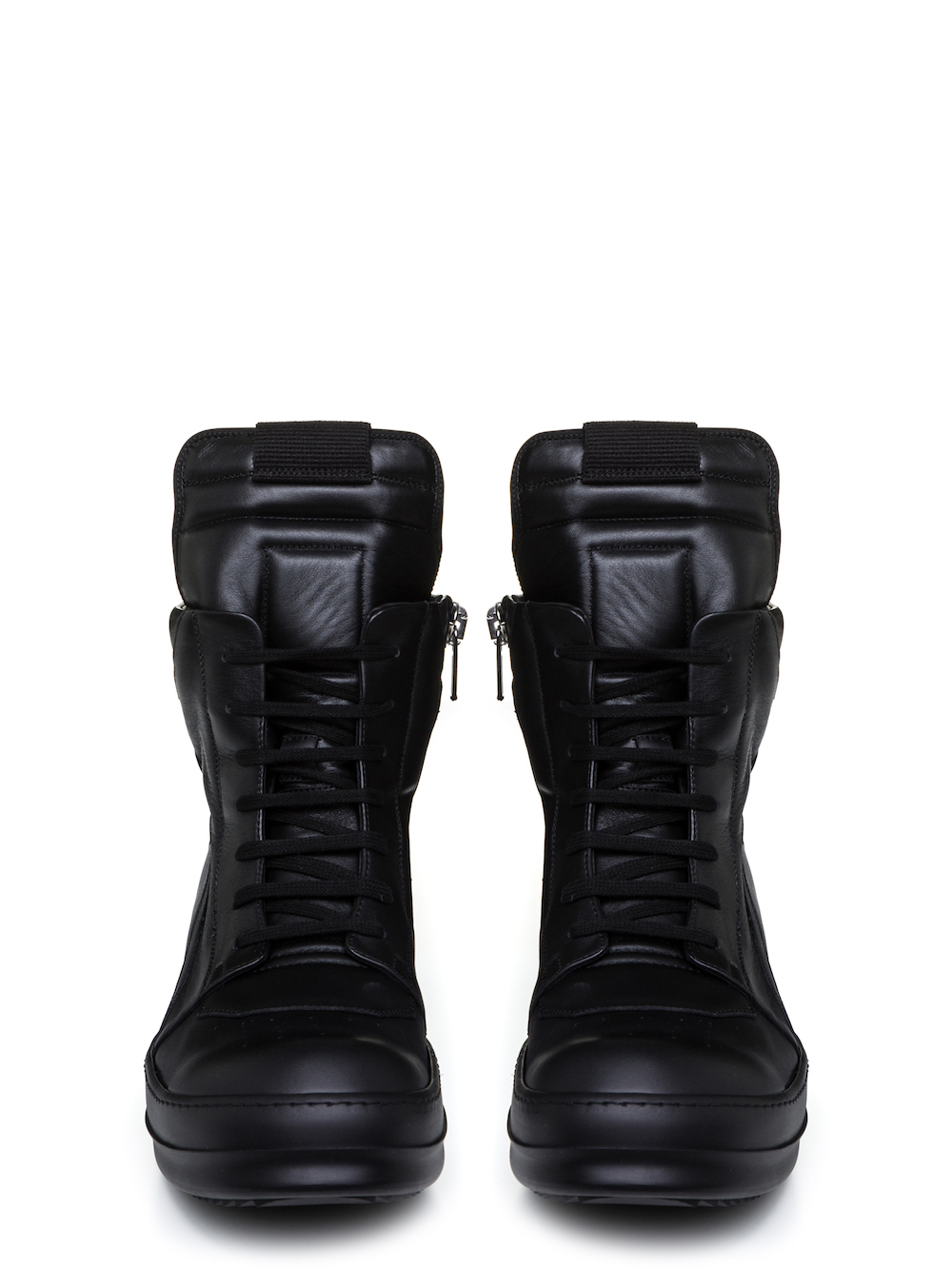 RICK OWENS GEOBASKETS IN BLACK CALF LEATHER