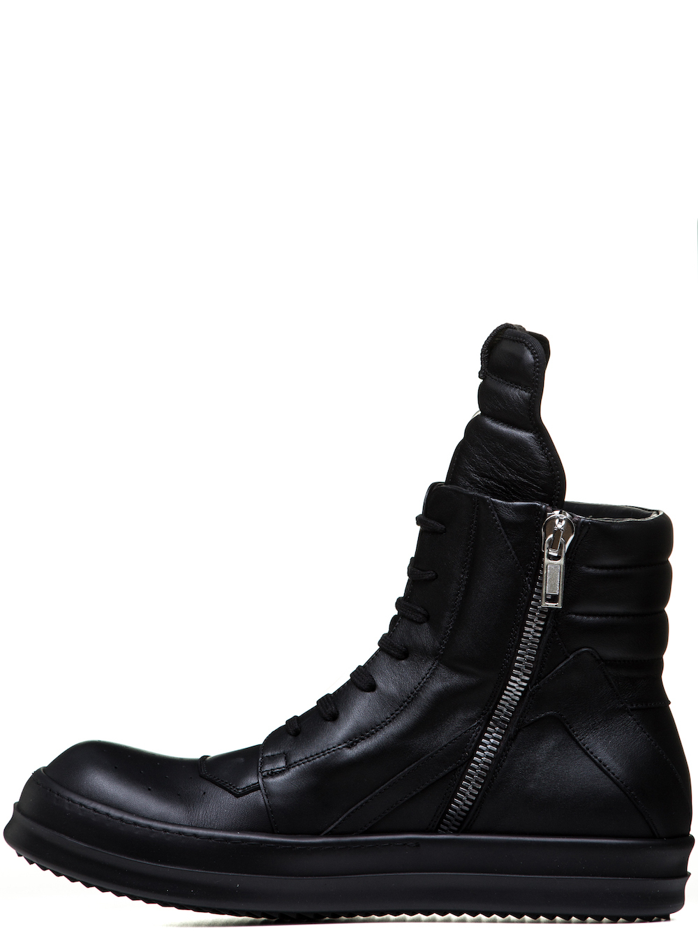 RICK OWENS GEOBASKETS IN BLACK CALF LEATHER