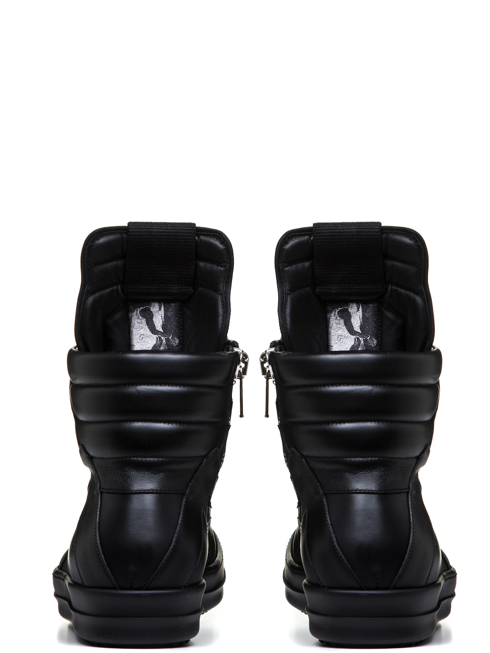 RICK OWENS GEOBASKETS IN BLACK CALF LEATHER