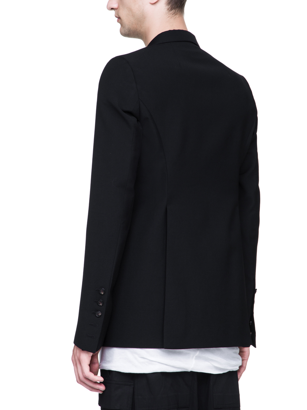 RICK OWENS SOFT BLAZER IN BLACK WOOL