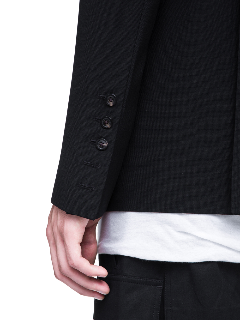 RICK OWENS SOFT BLAZER IN BLACK WOOL