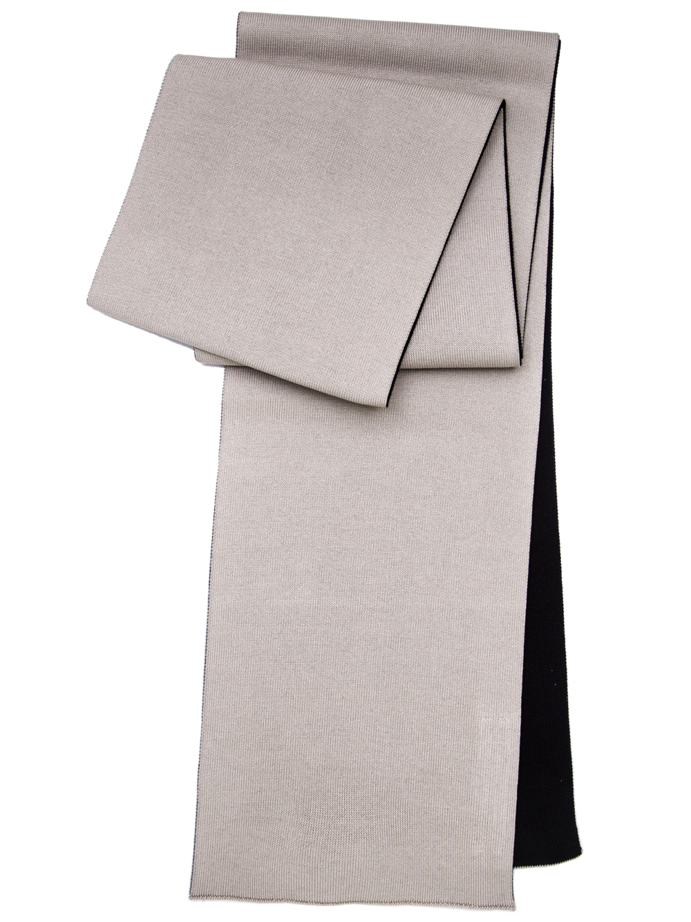 RICK OWENS OFF-THE-RUNWAY CASHBOARD SCARF IN PEARL BEIGE AND BLACK SCULPTURE KNIT