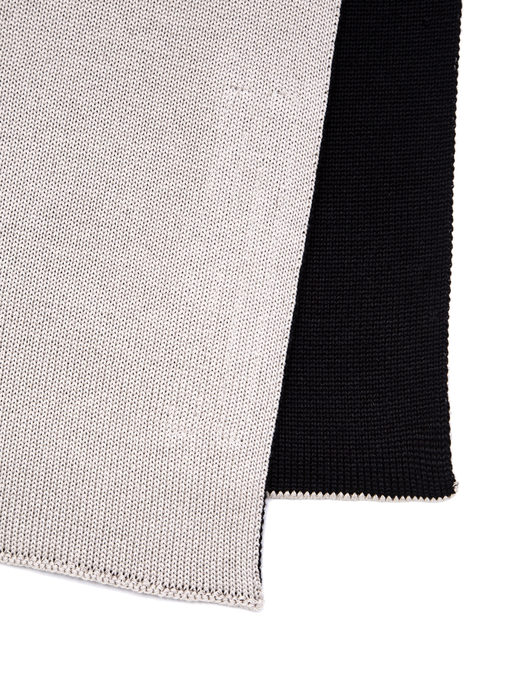 RICK OWENS OFF-THE-RUNWAY CASHBOARD SCARF IN PEARL BEIGE AND BLACK SCULPTURE KNIT