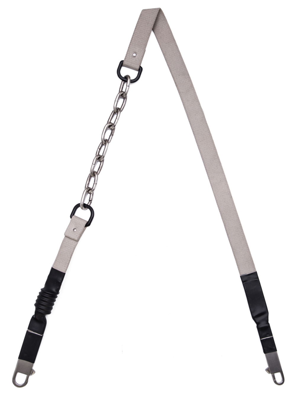 RICK OWENS OFF-THE-RUNWAY 8 LINKS IN PEARL BEIGE IS A LONG AND THIN SHOULDER STRAP