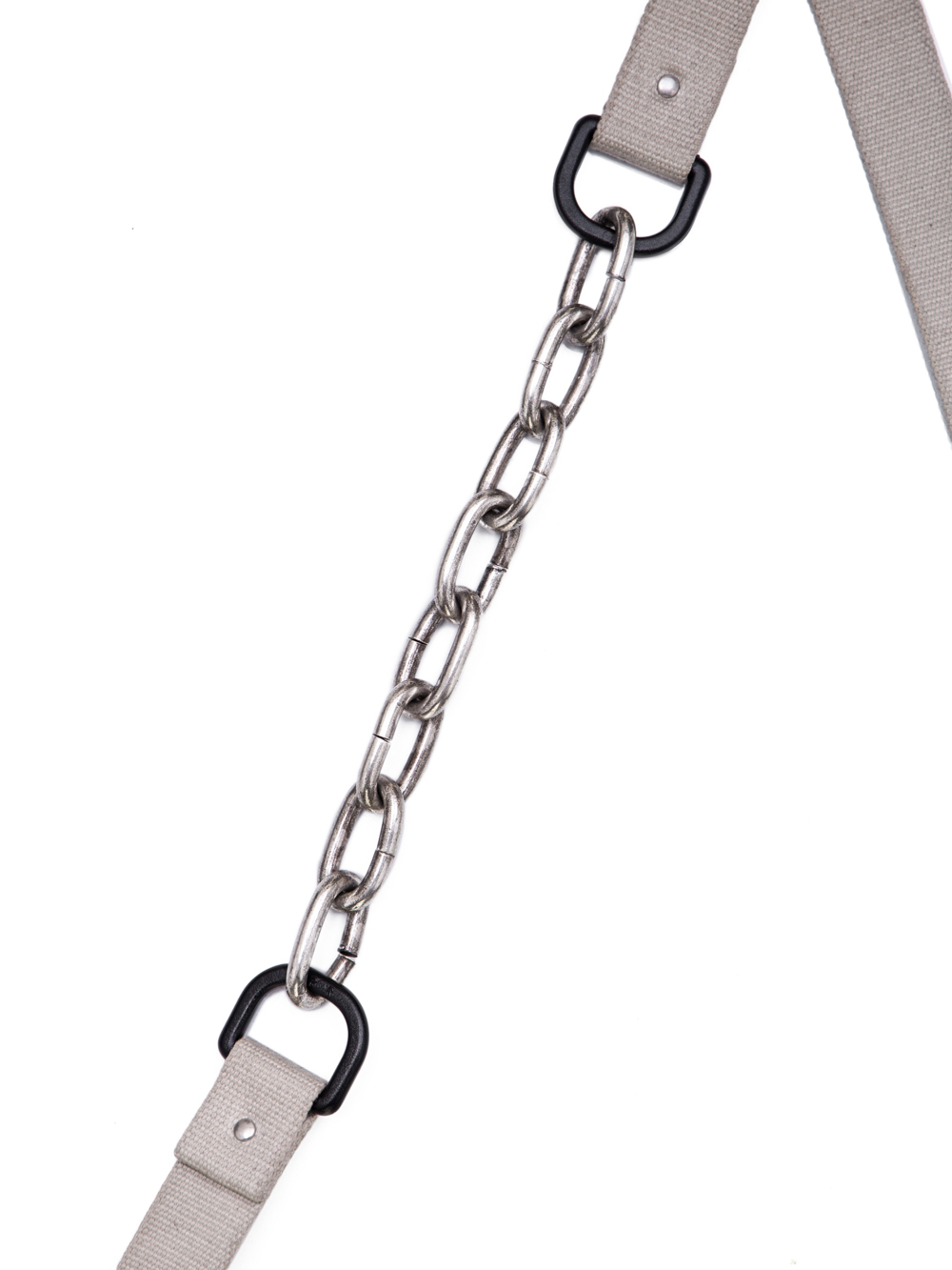 RICK OWENS OFF-THE-RUNWAY 8 LINKS IN PEARL BEIGE IS A LONG AND THIN SHOULDER STRAP