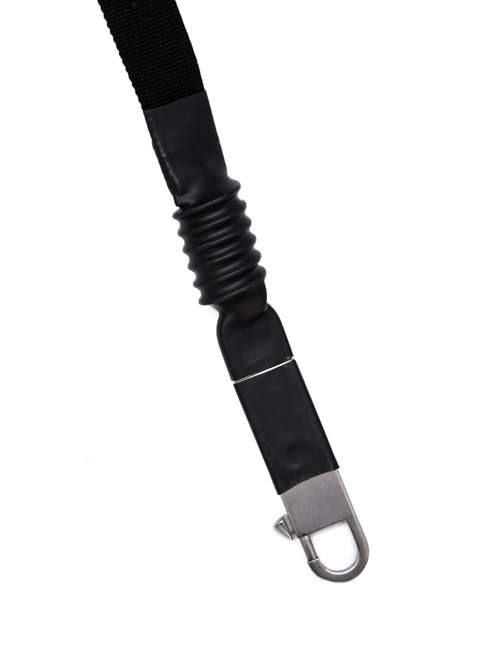 RICK OWENS OFF-THE-RUNWAY 2 LINKS LONG IN BLACK IS A LONG AND THIN SHOULDER STRAP