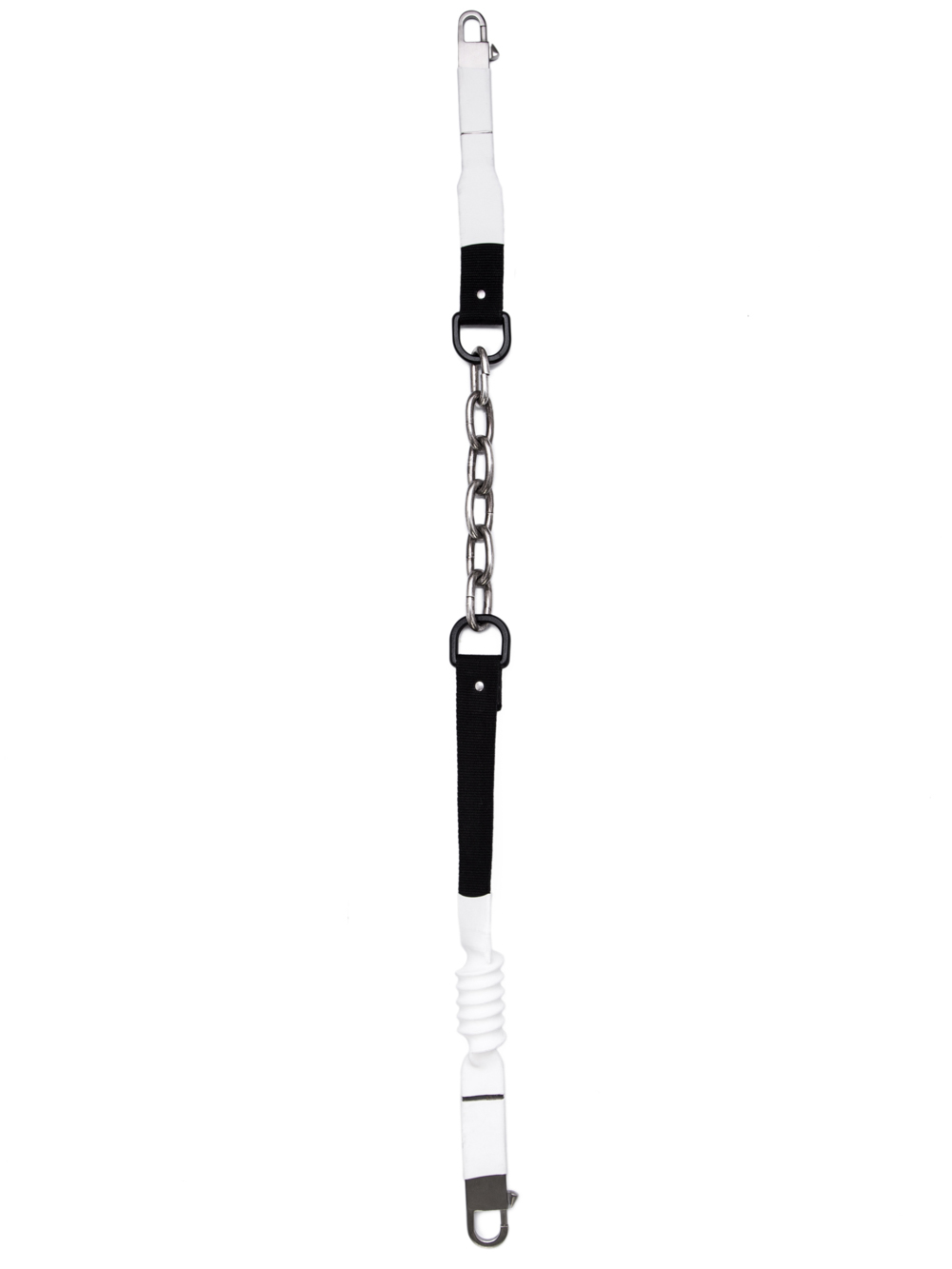 RICK OWENS OFF-THE-RUNWAY 6 LINKS IN BLACK IS A MID-LENGTH AND THIN SHOULDER STRAP