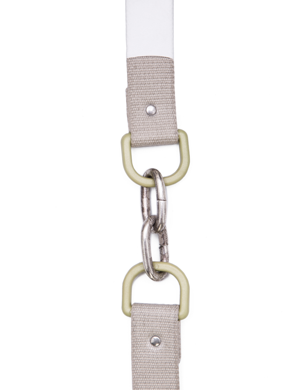 RICK OWENS OFF-THE-RUNWAY 2 LINKS CROPPED IN PEARL IS A SHORT AND THIN SHOULDER STRAP
