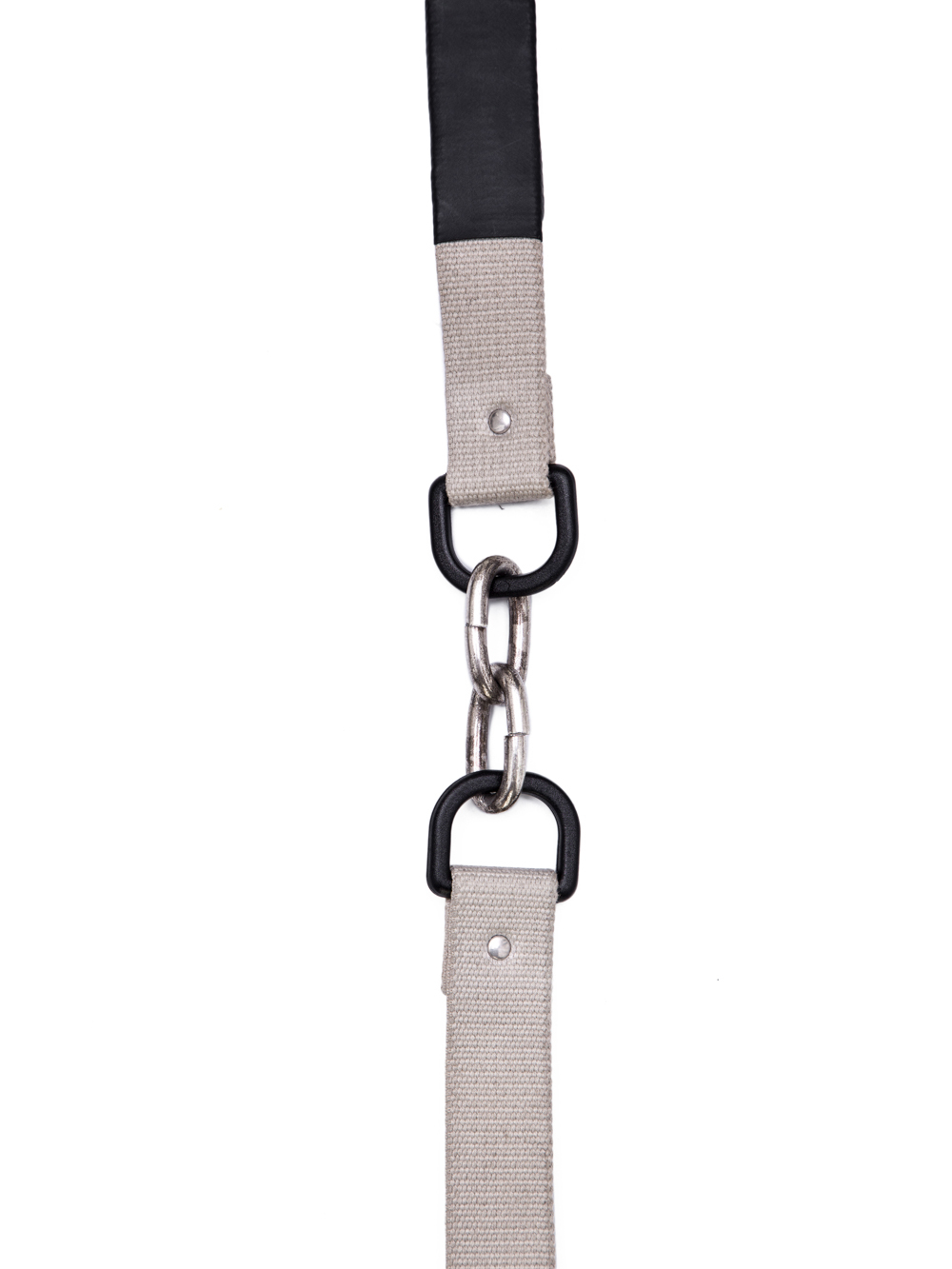 RICK OWENS OFF-THE-RUNWAY 2 LINKS CROPPED IN PEARL BEIGE IS A SHORT AND THIN SHOULDER STRAP