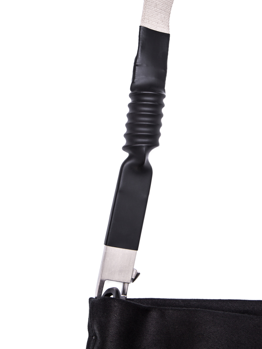 RICK OWENS OFF-THE-RUNWAY CARGO ADRI BAG IN BLACK COTTON