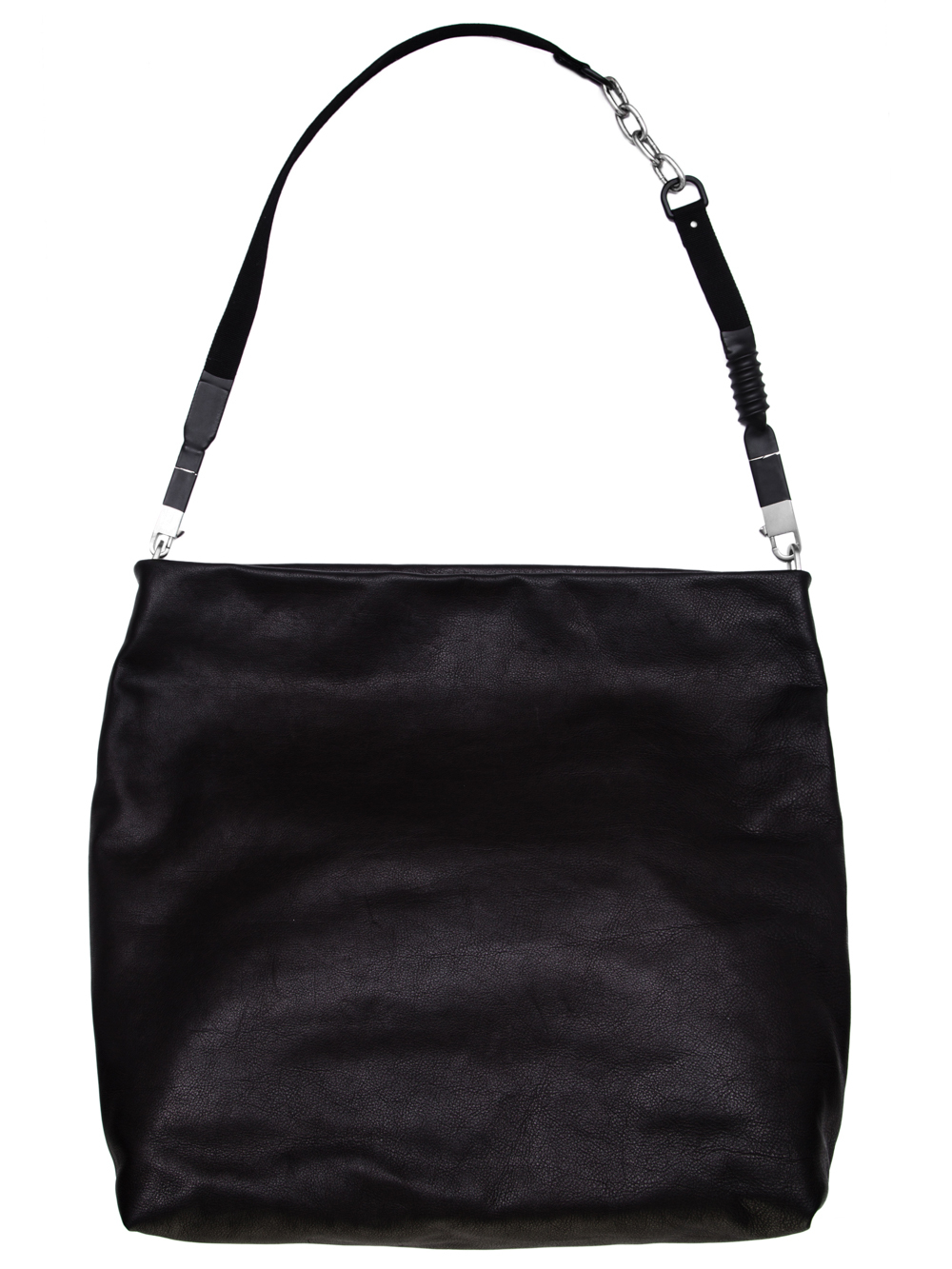 RICK OWENS OFF-THE-RUNWAY JUMBO BALOON BAG IN BLACK CALF LEATHER