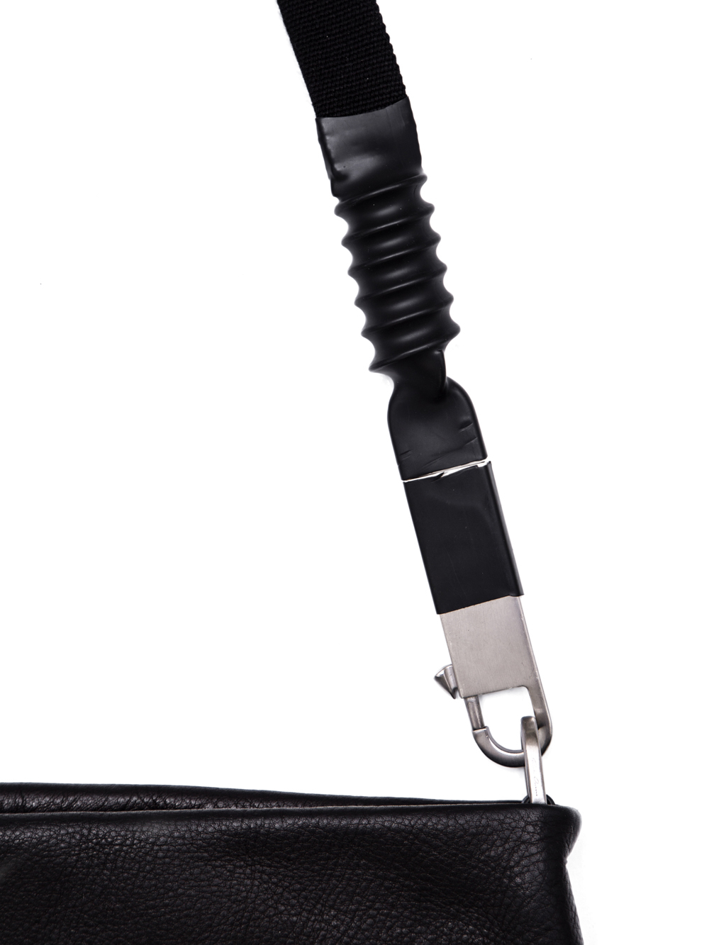 RICK OWENS OFF-THE-RUNWAY JUMBO BALOON BAG IN BLACK CALF LEATHER