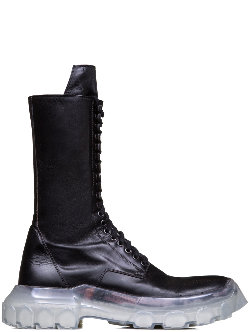 RICK OWENS FW18 SISYPHUS OFF-THE-RUNWAY LACE UP TRACTOR BOOTS