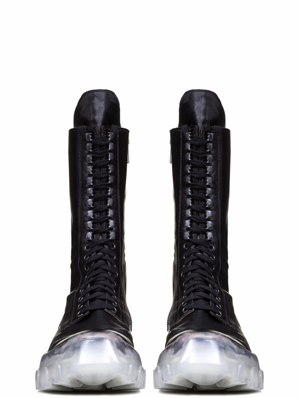 RICK OWENS FW18 SISYPHUS OFF-THE-RUNWAY LACE UP TRACTOR BOOTS
