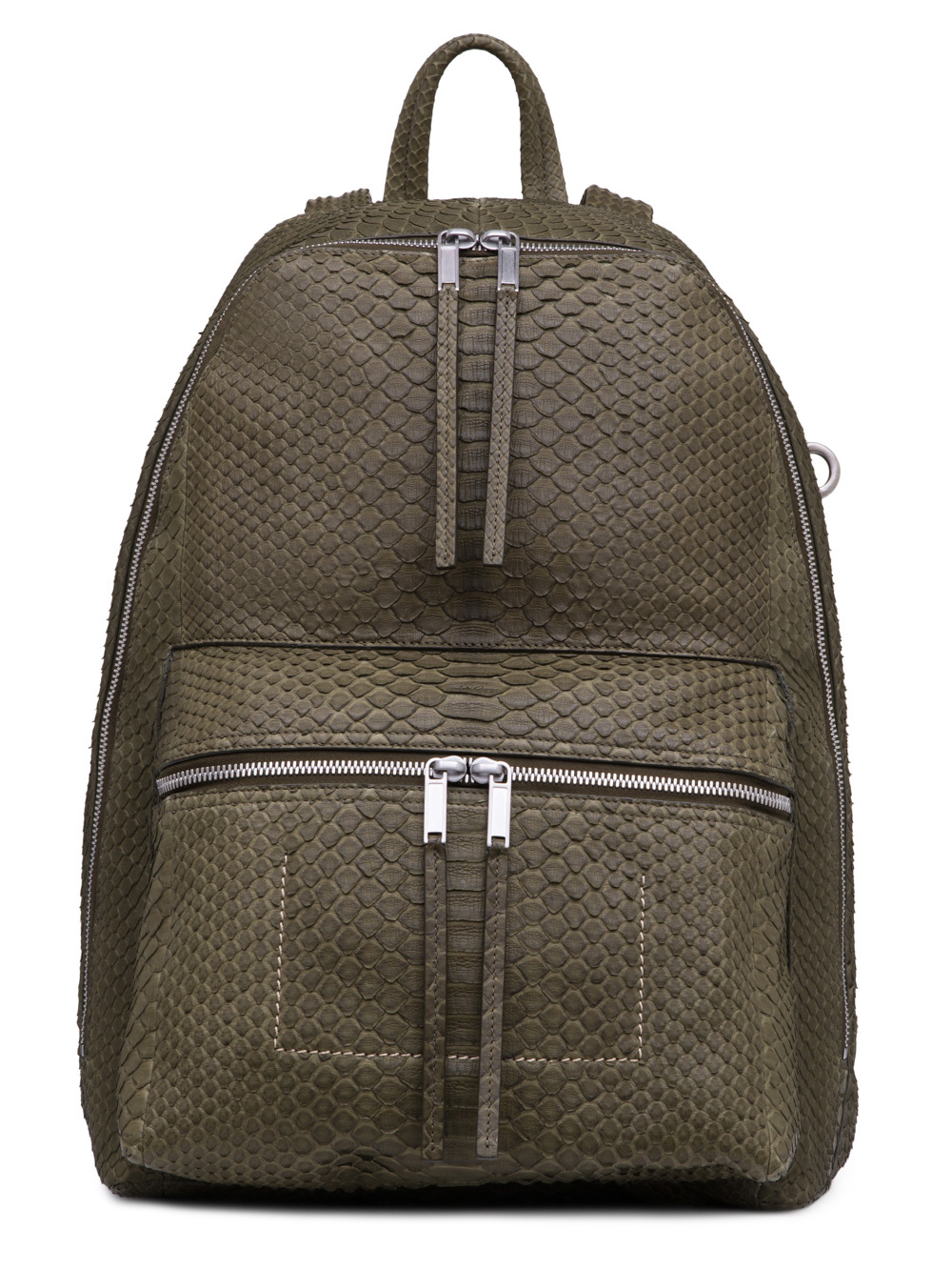 RICK OWENS BACKPACK IN DIRTY GREEN PYTHON LEATHER