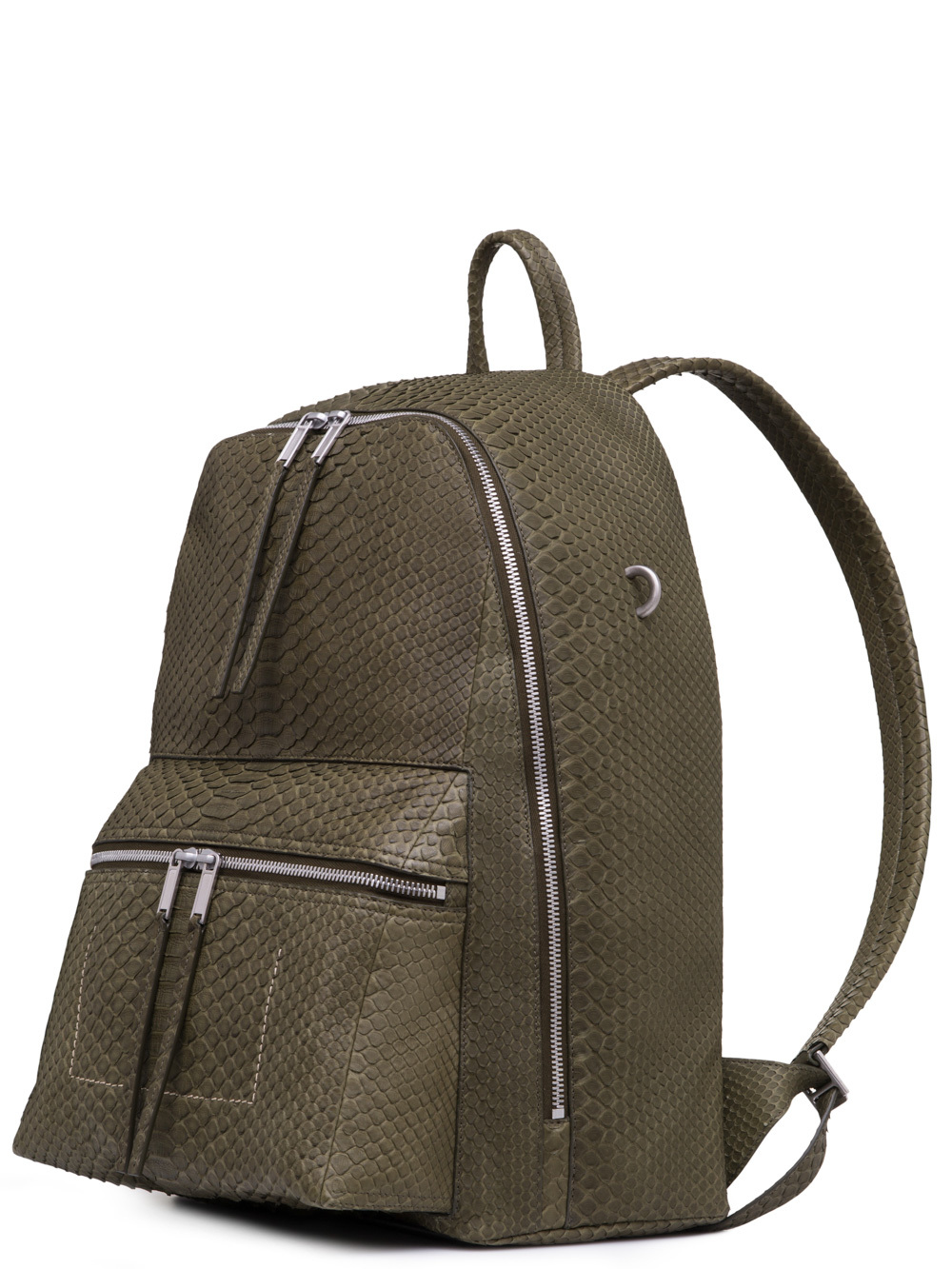 RICK OWENS BACKPACK IN DIRTY GREEN PYTHON LEATHER