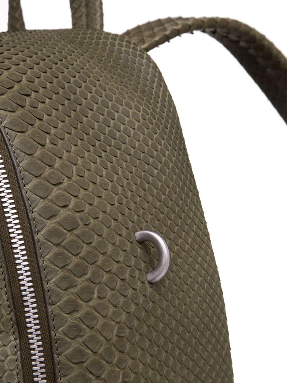 RICK OWENS BACKPACK IN DIRTY GREEN PYTHON LEATHER