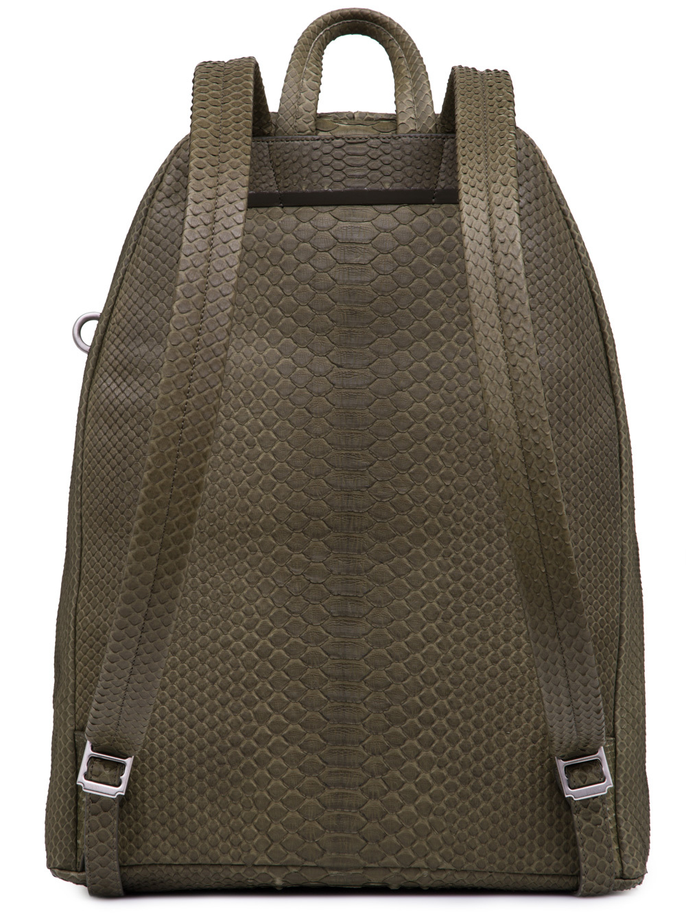 RICK OWENS BACKPACK IN DIRTY GREEN PYTHON LEATHER
