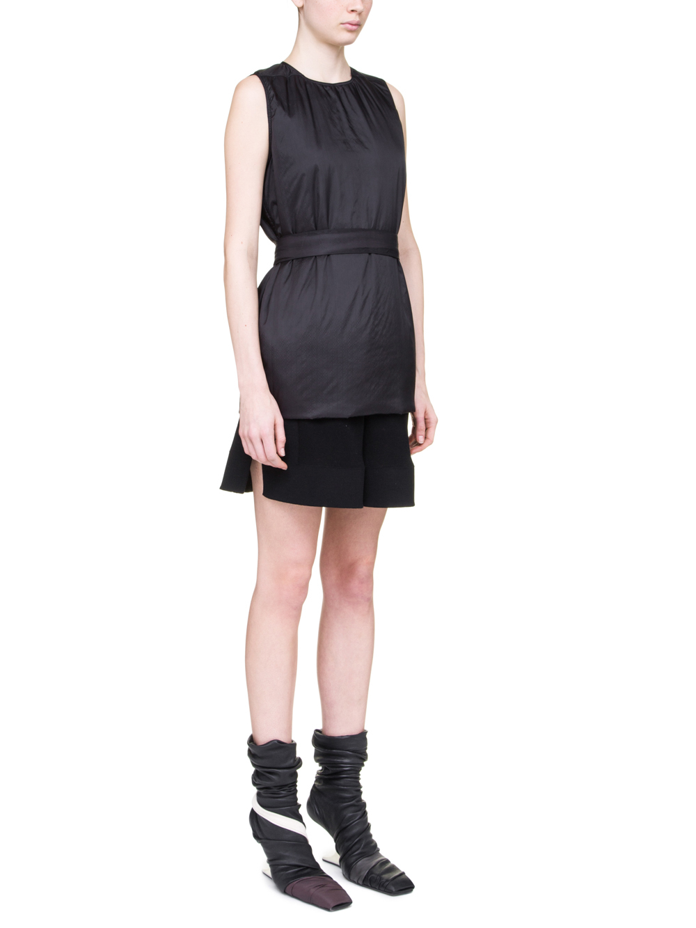 RICK OWENS OFF-THE-RUNWAY SISYTANK TUNIC IN BLACK