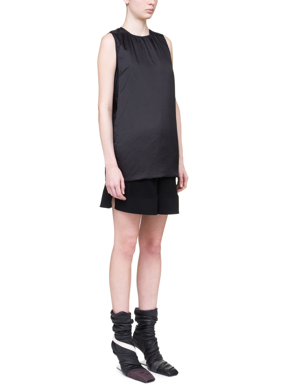 RICK OWENS OFF-THE-RUNWAY SISYTANK TUNIC IN BLACK