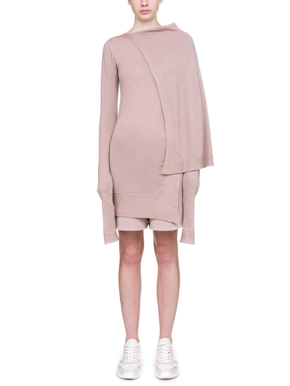 RICK OWENS OFF-THE-RUNWAY CAPE TUNIC IN PETAL PINK S