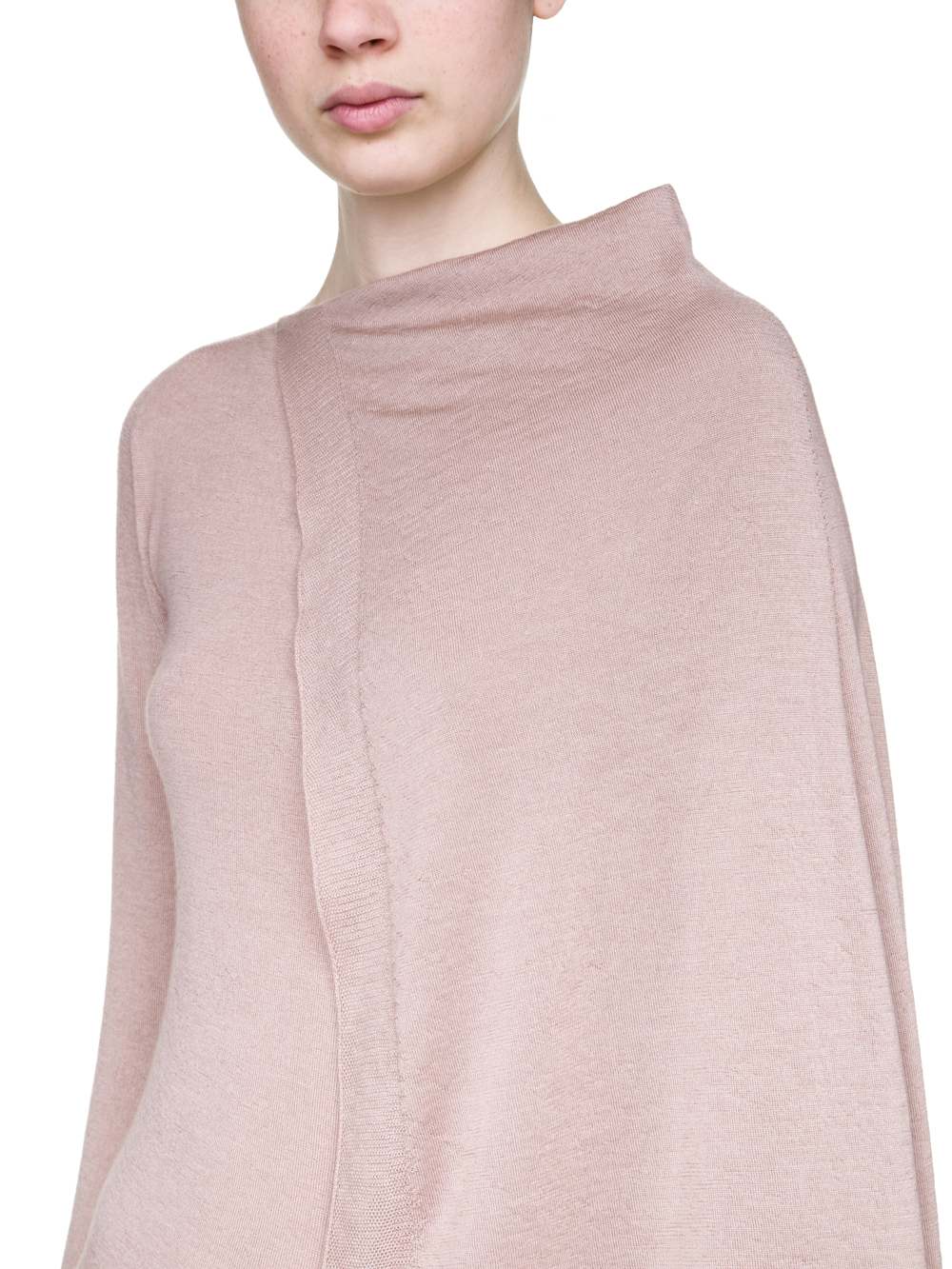 RICK OWENS OFF-THE-RUNWAY CAPE TUNIC IN PETAL PINK S