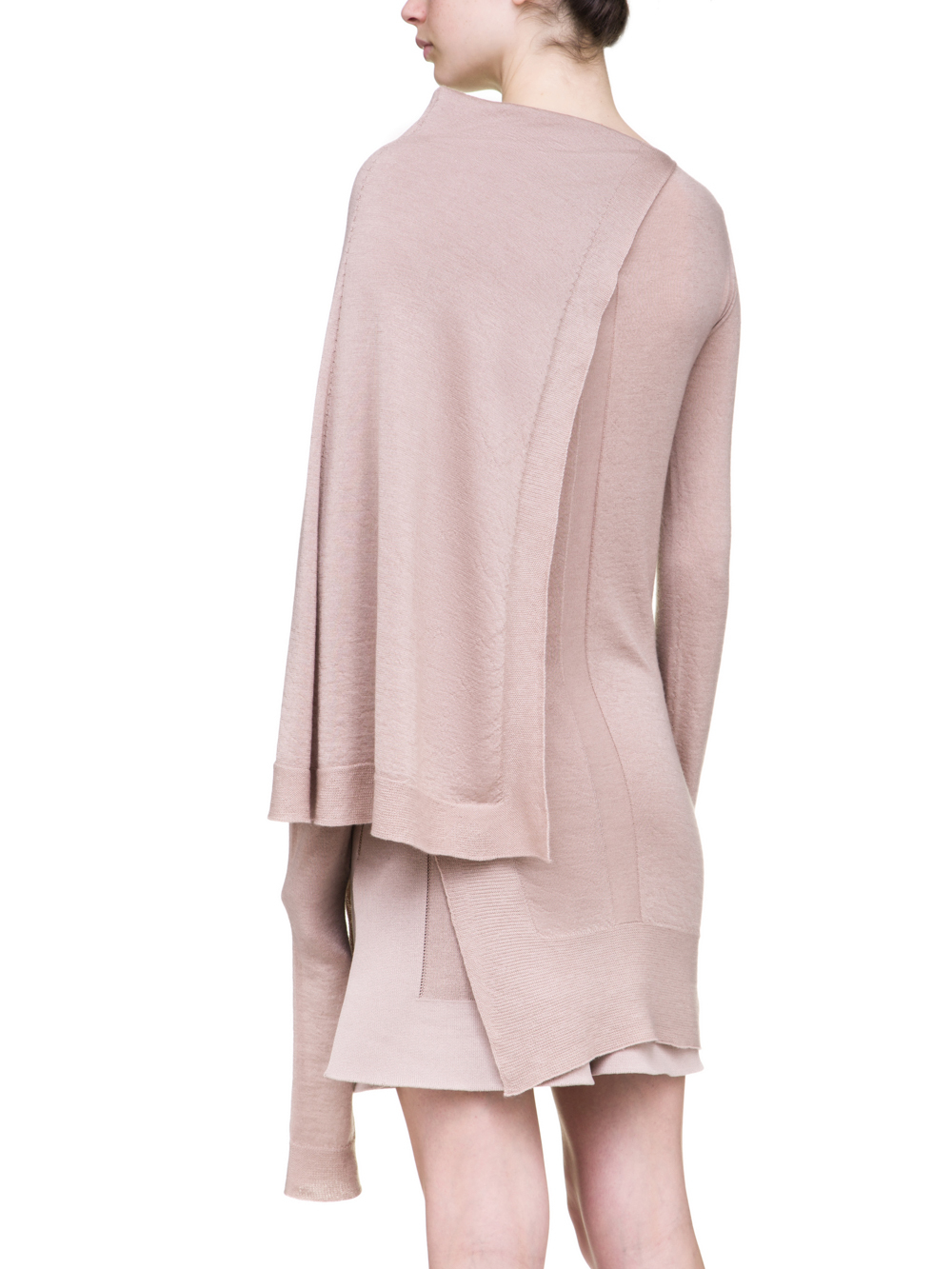 RICK OWENS OFF-THE-RUNWAY CAPE TUNIC IN PETAL PINK S