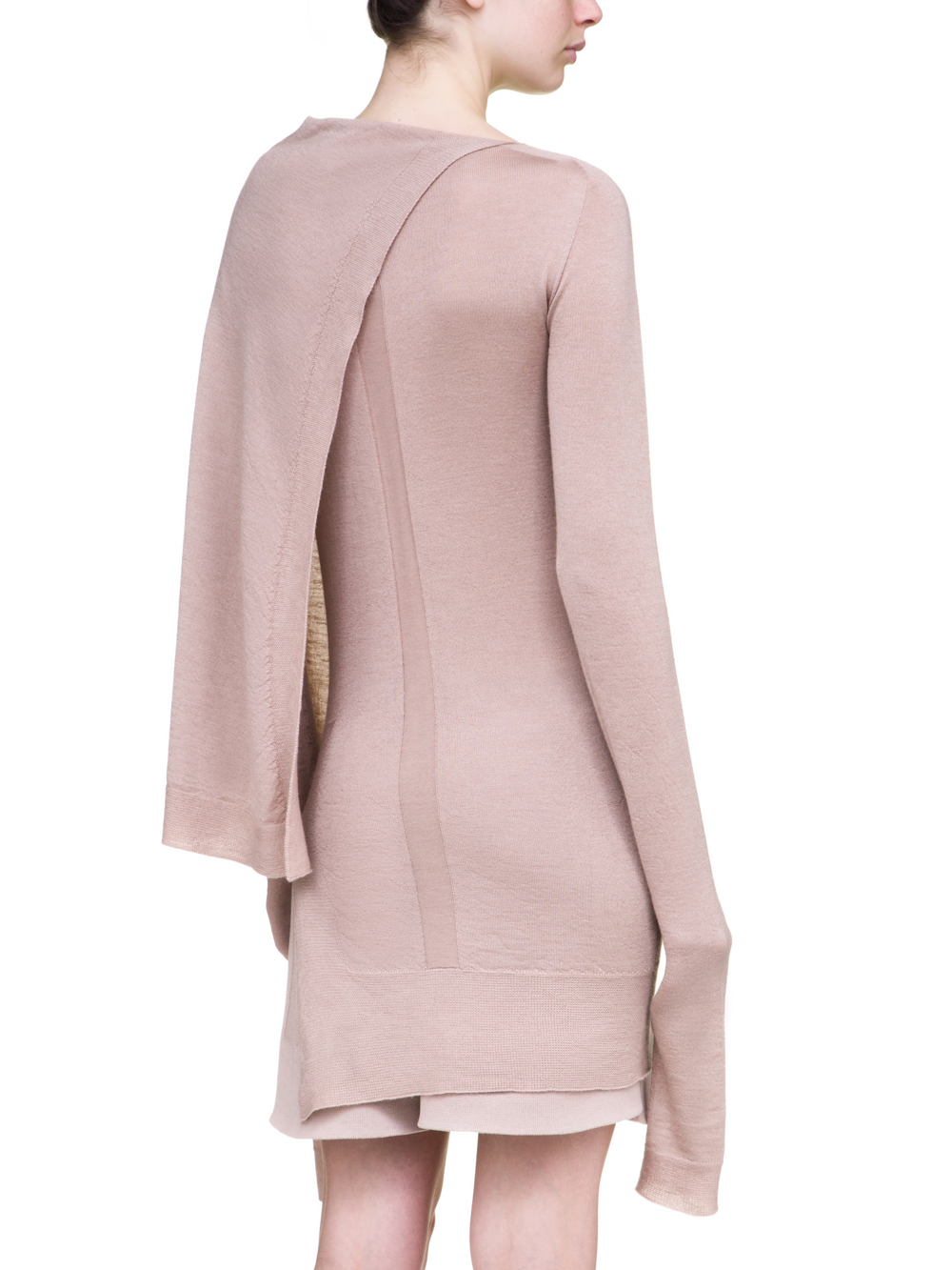 RICK OWENS OFF-THE-RUNWAY CAPE TUNIC IN PETAL PINK S