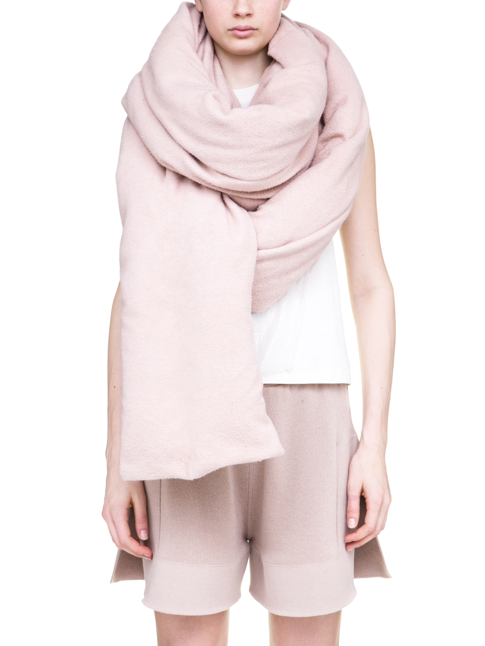 RICK OWENS OFF-THE-RUNWAY STOLE IN PETAL PINK