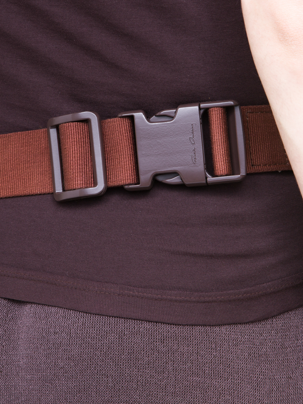 RICK OWENS OFF-THE-RUNWAY FERTILITY BELT IN RAISIN PURPLE AND YELLOW JUMBO PLAID