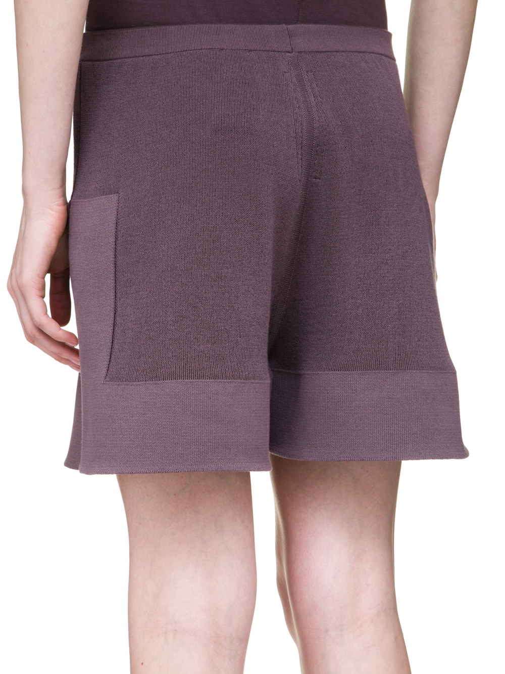 RICK OWENS OFF-THE-RUNWAY BOXERS IN RAISIN PURPLE SCULPTURAL KNIT
