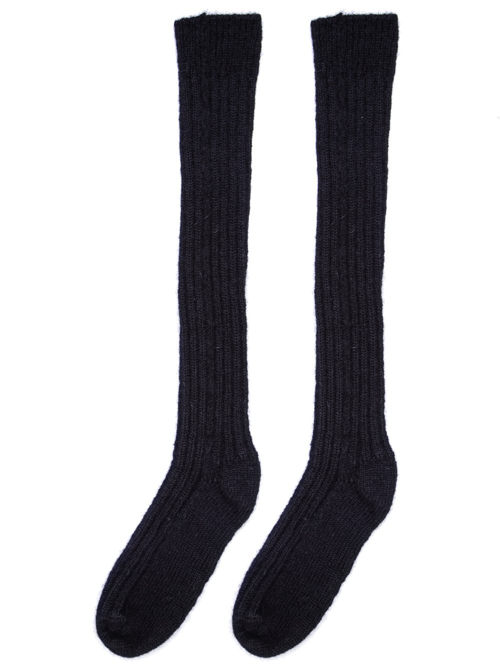 RICK OWENS FW18 SISYPHUS OFF-THE-RUNWAY RIBBED SOCKS IN BLACK.